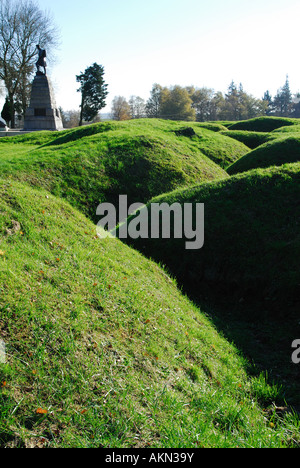 Preserved trench in Beaumont-Hamel Newfoundland Memorial Park, Somme France Stock Photo