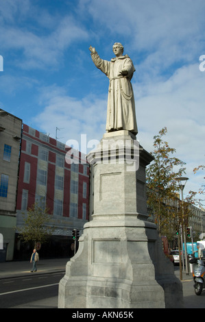 Statue of the temperance priest, Father Matthew, on Dublin's main thouroughfare, O'Connell Street- Ireland Stock Photo