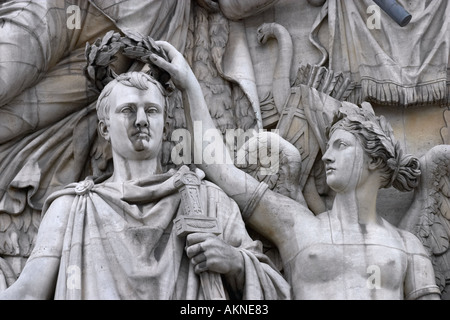 Detail from The Triumph of Napoleon by Cortot relief on the Arc de Triomphe Paris France Stock Photo