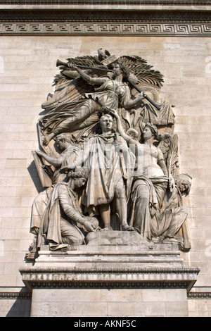 The Triumph of Napoleon by Cortot relief on the Arc de Triomphe Paris France Stock Photo