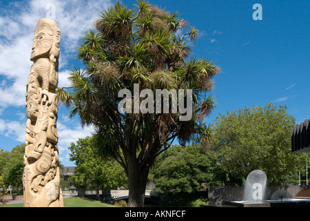 Maori Statue in Victoria Square, Christchurch, South Island, New Zealand Stock Photo