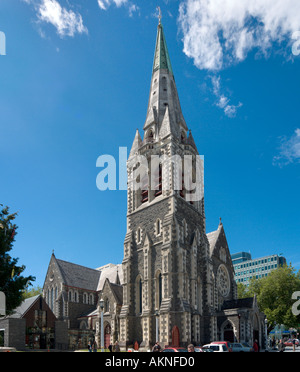 Christchurch Cathedral, Christchurch, South Island, New Zealand. Image taken before the 2011 earthquake. Stock Photo
