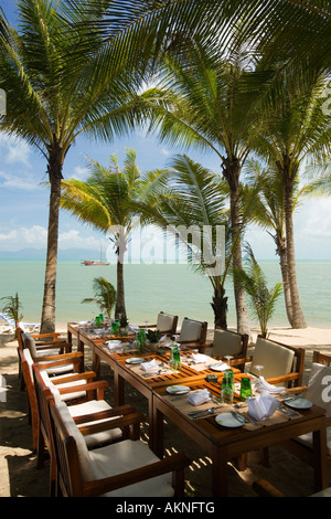 Beach restaurant of the Santiburi Dusit Resort Mae Nam Beach Hat Mae Nam Ko Samui Thailand Stock Photo