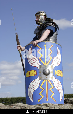 Roman soldier with scutum shield javelin Stock Photo - Alamy