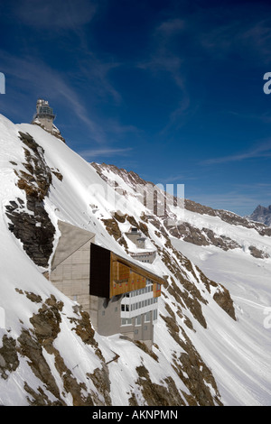 Sphinx Observatory Jungfraujoch Top of Europe Aletsch Glacier Grindelwald Bernese Oberland highlands Switzerland Stock Photo