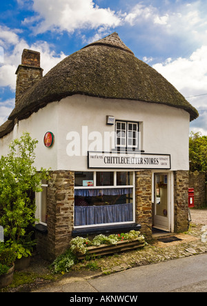 Small rural thatched post office and village stores ,Chittlehampton, North Devon, England, UK Stock Photo