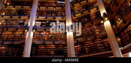 Panorama of interior book stacks at Thomas Fisher Rare Book Library at University of Toronto Stock Photo