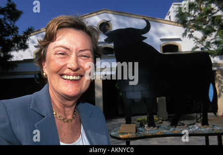 El Puerto de Santa Maria Claire Filhol who works for osborne to protect the rights of the bull Stock Photo