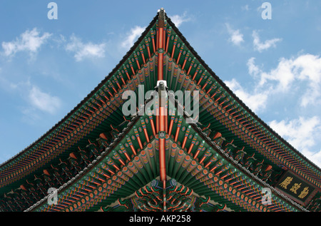 Roof detail Kyongbok Palace Gyongbokgung Palace Seoul Korea Stock Photo