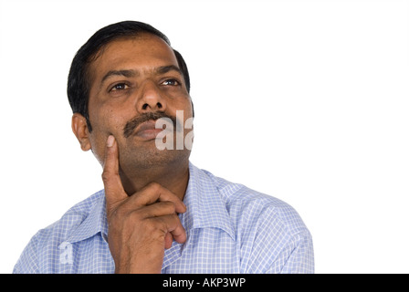 East Indian man thinking Stock Photo