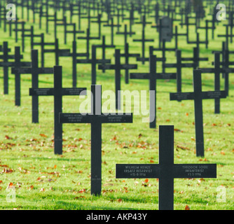 Mass of German war graves, World War One cemetery, France Stock Photo