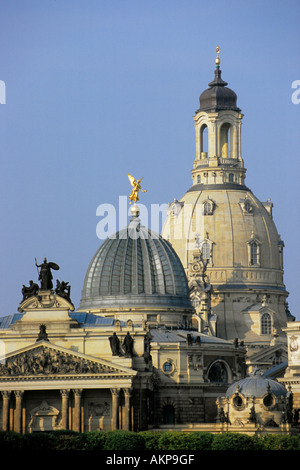 Germany Saxony Dresden Kunstakademie Frauenkirche Stock Photo