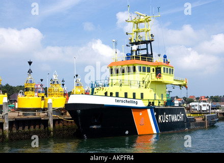 Terschelling Wadden Sea Harbour Port coast guard Stock Photo