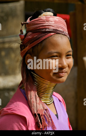 Long Necked Karen or Pa Dong tribe is a hill tribe Stock Photo