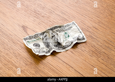 A crumpled one hundred dollar note Stock Photo