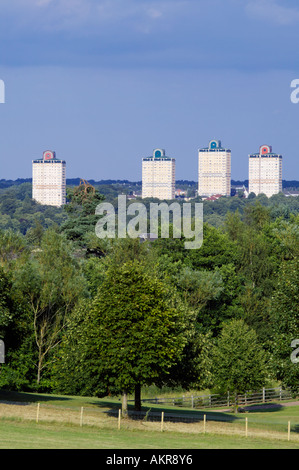 Tower blocks of Motherwell, North Lanarkshire, Scotland Stock Photo