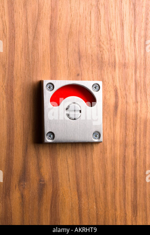 Engaged / vacant latch on door Stock Photo
