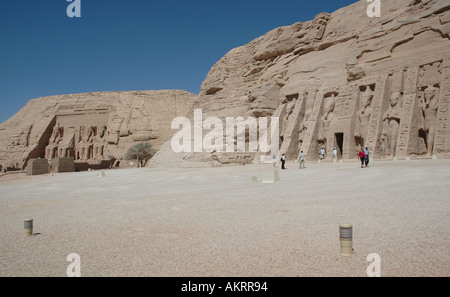 Great Temple of Rameses II and the Temple of Hathor Abu Simbel Egypt Stock Photo
