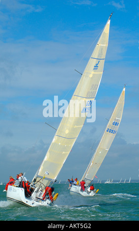 Yacht Racing, Cowes Week, Cowes, Isle of Wight, England, UK, GB. Stock Photo
