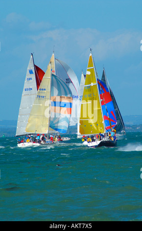 Cowes Week, Yachts Racing, Sailing, The Solent, Cowes, Isle of Wight, England, UK, GB. Stock Photo