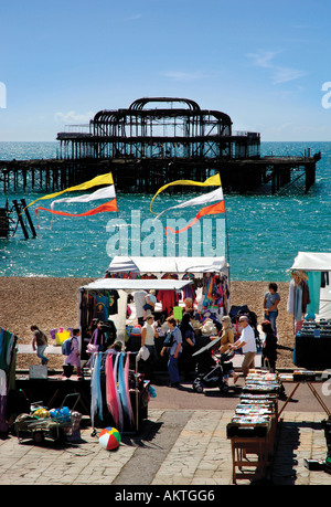 West Pier Brighton seafront East Sussex England