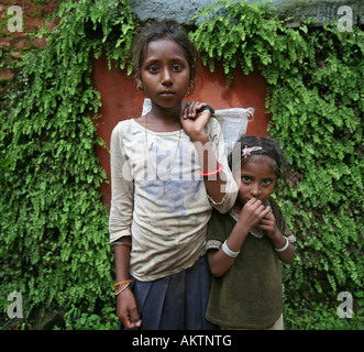Lowcast children in Nepal Stock Photo