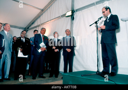 Paris France, Business Man Giving Presentation, J P Maury (Inventor of "French Minitel" Computer System (Pre cursor to Internet) Stock Photo