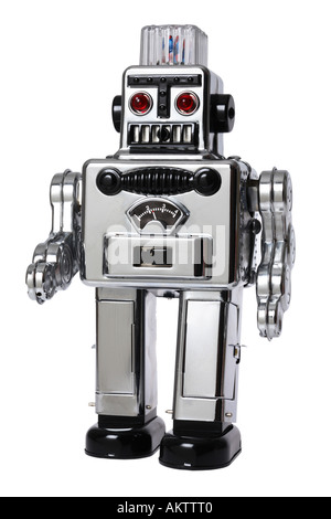 Retro Walking Robot Stock Photo