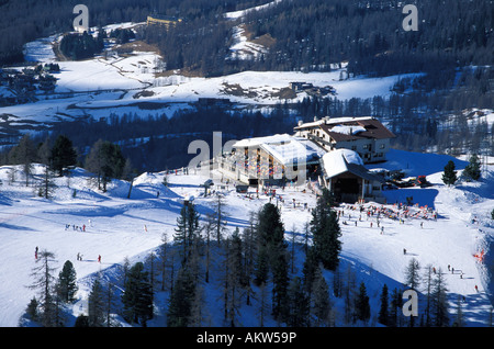 Ski hut ski resort Faloria Cortina d'Ampezzo Dolomites Veneto Italy Stock Photo