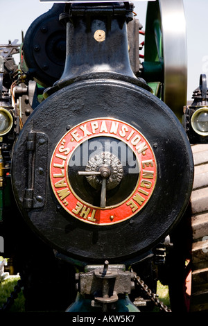 Front of boiler on traction engine with polished brass horse emblem and ...