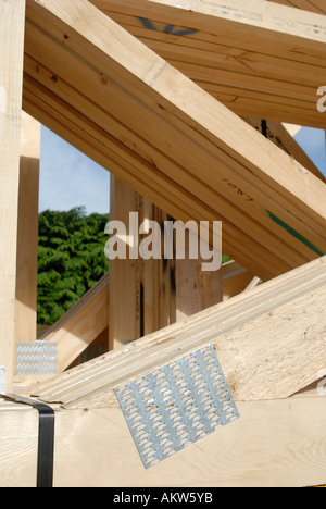 Timber ready for use on construction site in the UK. Stock Photo