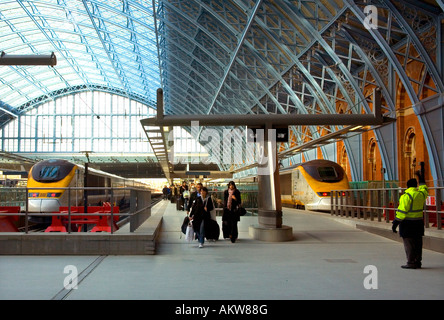 Saint Pancras Station new Eurostar Terminal in London Stock Photo