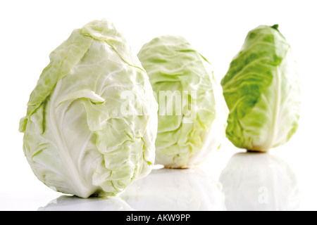 Close-up of pointed cabbages Stock Photo