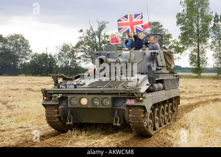 Abbot FV433 Self-Propelled gun (light tank) giving rides to the public in UK Stock Photo