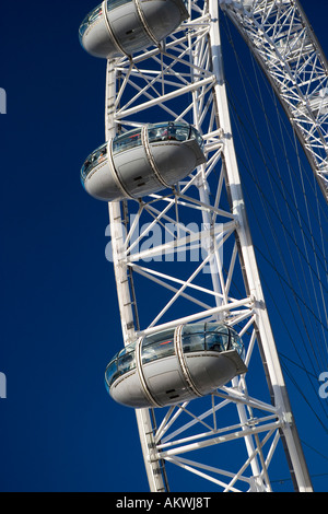 London Eye ferris wheel against a bright blue sky Stock Photo