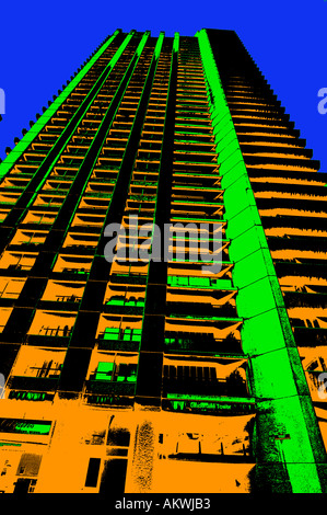 lauderdale tower barbican pop art graphic colour photo illustration Stock Photo