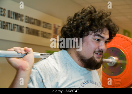 Weightlifters train for the Olympics at the US Olympic Education Center Stock Photo