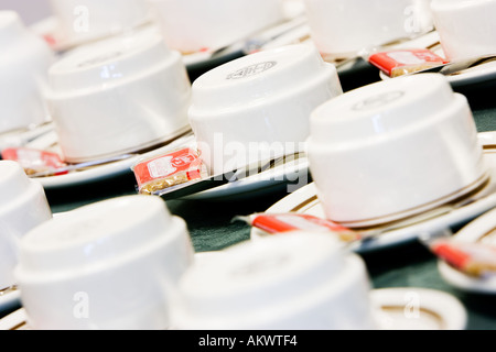 Cups and saucers Stock Photo