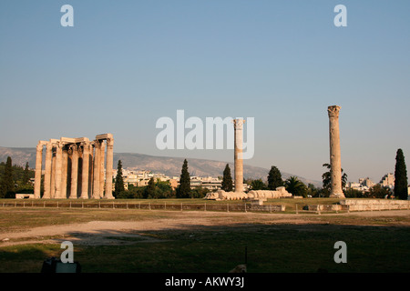 general view of temple of the olympic zeus pilars landmarks of athens greece horizontal shut Stock Photo
