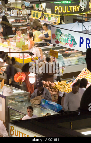 Vendor stalls Lexington Market Baltimore Maryland Stock Photo