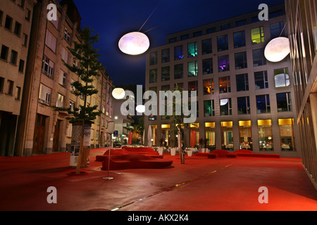 DRI of 7 layers: Revitalization of the derelict St. Gall downtown area 'Bleicheli': Architect Carlos Martinez and artist Pipilo Stock Photo