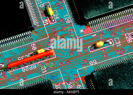 Circuit Board Intersection Stock Photo