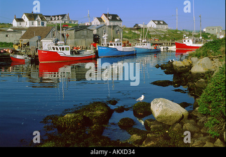 Morning Reflections at Peggy's Cove NS Peggy's Cove Nova Scotia Canada Stock Photo