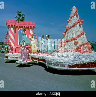 Parade float for the Atlantic Coast Railroad Line at the Festival of States St Petersburg Florida USA 1966. Stock Photo