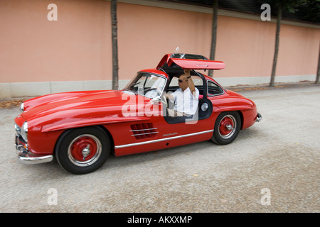 Mercedes 300 SL, gull-winged, vintage car meeting, Schwetzingen, Baden-Wuerttemberg, Germany Stock Photo