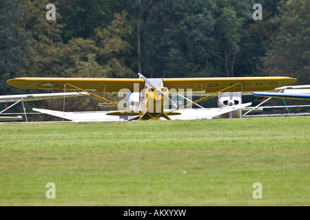 Piper, Europe's big vintage aeroplane meeting on the Hahnweide, Kirchheim-Teck, Baden Wuerttemberg, Germany Stock Photo