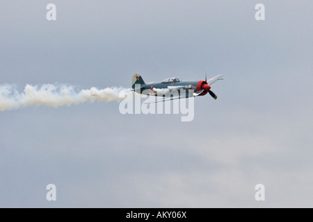 YAK-11, Europe's big vintage aeroplane meeting on the Hahnweide, Kirchheim-Teck, Baden Wuerttemberg, Germany Stock Photo