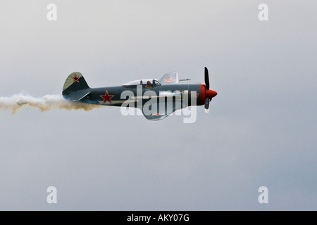 YAK-11, Europe's big vintage aeroplane meeting on the Hahnweide, Kirchheim-Teck, Baden Wuerttemberg, Germany Stock Photo