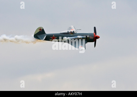 YAK-11, Europe's big vintage aeroplane meeting on the Hahnweide, Kirchheim-Teck, Baden Wuerttemberg, Germany Stock Photo