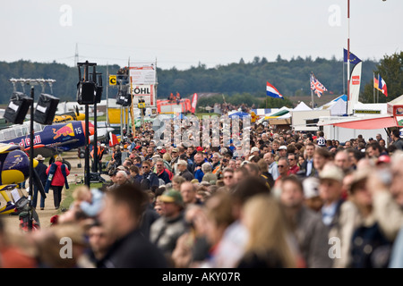Spectators, Europe's big vintage aeroplane meeting on the Hahnweide, Kirchheim-Teck, Baden Wuerttemberg, Germany Stock Photo